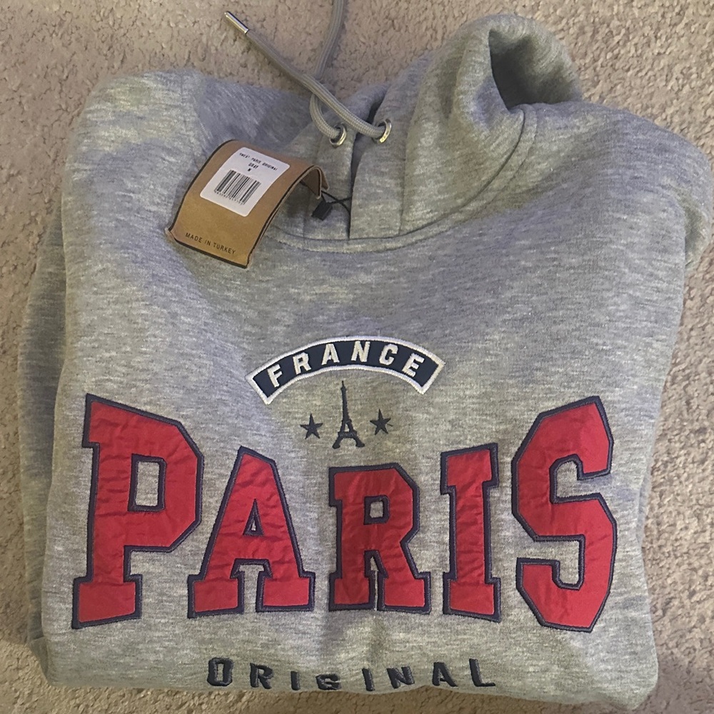 Paris France Gray Hoodie